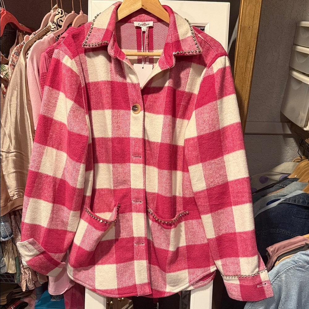 Women's Pink Plaid Jacket